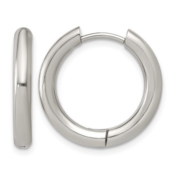 Chisel Stainless Steel Polished 3mm Hinged Hoop Earrings