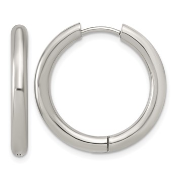 Chisel Stainless Steel Polished 3mm Hinged Hoop Earrings