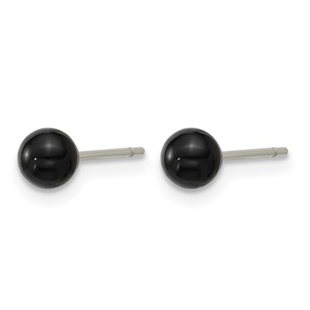 Chisel Stainless Steel Polished Black Onyx 4.25mm Post Earrings — alternate view