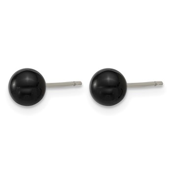Chisel Stainless Steel Polished Black Onyx 5.25mm Post Earrings — alternate view