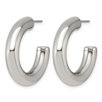 Chisel Stainless Steel Polished Thick C-Hoop Earrings — alternate view