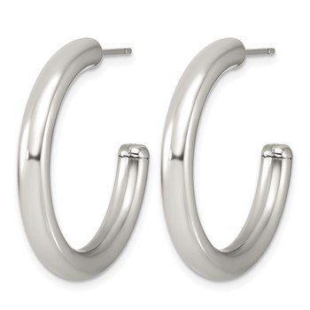Chisel Stainless Steel Polished C-Hoop Earrings — alternate view