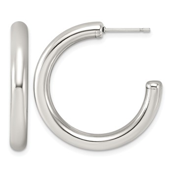 Chisel Stainless Steel Polished C-Hoop Earrings
