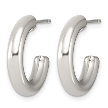 Chisel Stainless Steel Polished C-Hoop Earrings — alternate view