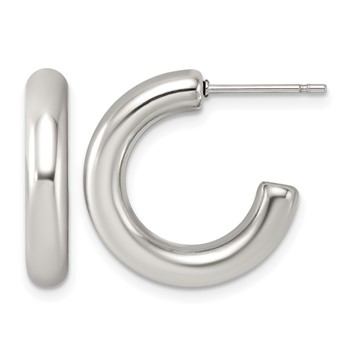 Chisel Stainless Steel Polished C-Hoop Earrings