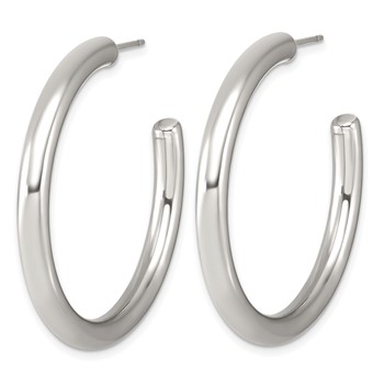 Chisel Stainless Steel Polished C-Hoop Earrings — alternate view