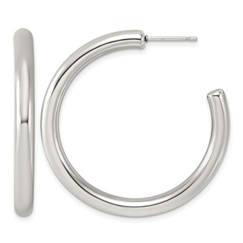 Chisel Stainless Steel Polished C-Hoop Earrings