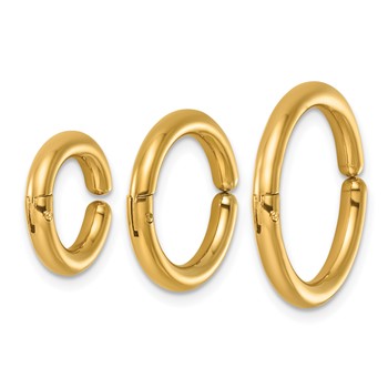 Chisel Stainless Steel Polished Yellow IP-plated Set of 3 Ear Cuff Earrings