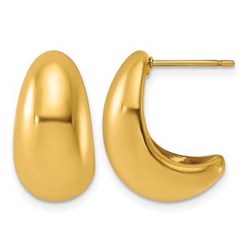 Chisel Stainless Steel Polished Yellow IP-plated Graduated C-Hoop Earrings