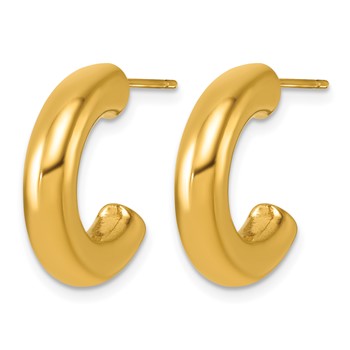 Chisel Stainless Steel Polished Yellow IP-plated C-Hoop Post Earrings — alternate view