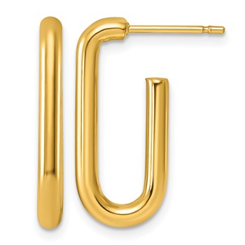 Chisel Stainless Steel Yellow Tube Oval J-Hoop Earrings