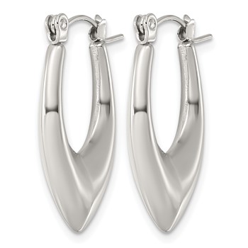 Chisel Stainless Steel Polished Teardrop Hoop Earrings — alternate view