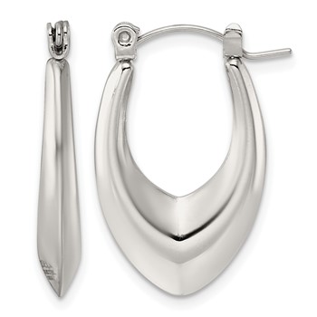 Chisel Stainless Steel Polished Teardrop Hoop Earrings