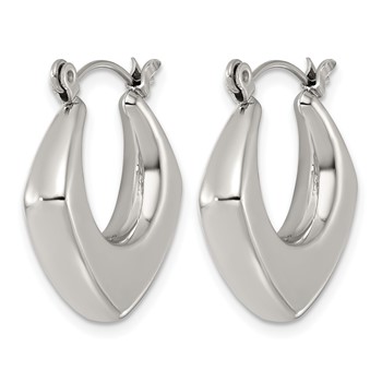 Chisel Stainless Steel Polished Square Tapered Hoop Earrings — alternate view