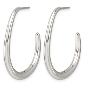 Chisel Stainless Steel Polished 3mm J-Hoop Post Earrings — alternate view