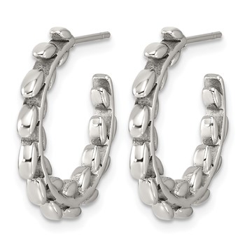 Chisel Stainless Steel Polished Vine Hoop Post Earrings — alternate view