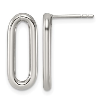 Stainless Steel Polished Open Link Post Dangle Earrings