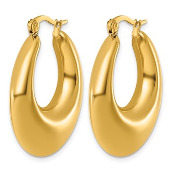 Chisel Stainless Steel Polished Yellow IP-plated Hoop Earrings — alternate view