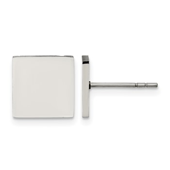 Chisel Stainless Steel Polished Square Post Earrings