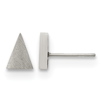 Chisel Stainless Steel Brushed Triangle Post Earrings