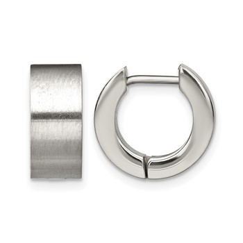 Chisel Stainless Steel Brushed Round 5mm Hinged Hoop Earrings