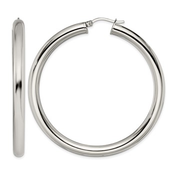 Chisel Stainless Steel Polished Hoop Earrings