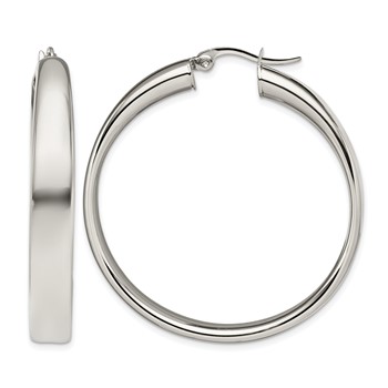 Chisel Stainless Steel Polished 6.75mm Hoop Earrings