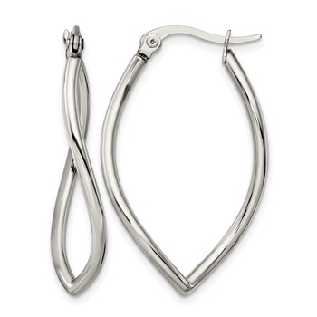 Chisel Stainless Steel Polished Wavy Hoop Earrings