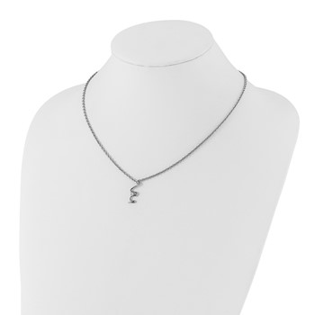 Stainless Steel Polished CZ Snake Necklace — alternate view