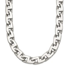 Image of Chisel Stainless Steel Polished 24 inch Fancy Square Link Necklace