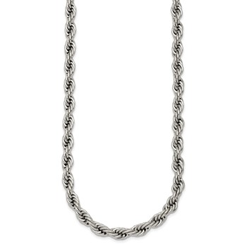 Chisel Stainless Steel Polished 6mm 18 inch Rope Chain — alternate view