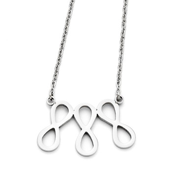 Stainless Steel Infinity Symbol Polished Necklace