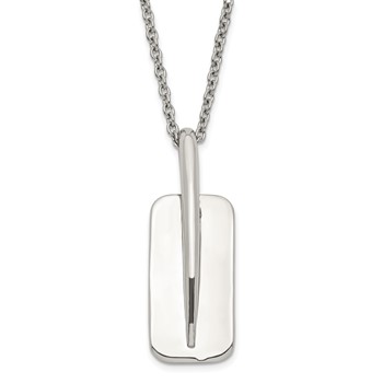 Stainless Steel Moveable Tag Necklace