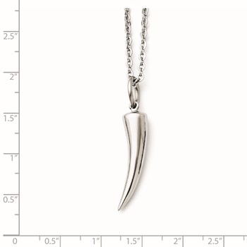 Stainless Steel Polished Horn Necklace — alternate view