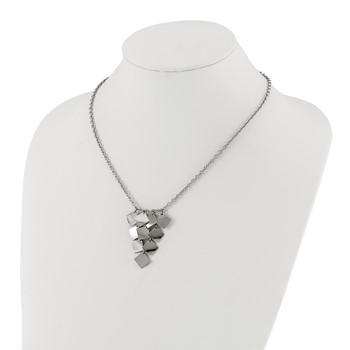 Stainless Steel Polished Fancy Multi-square Necklace — alternate view