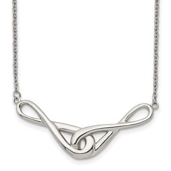 Stainless Steel Polished Infinity Symbols 19in Necklace