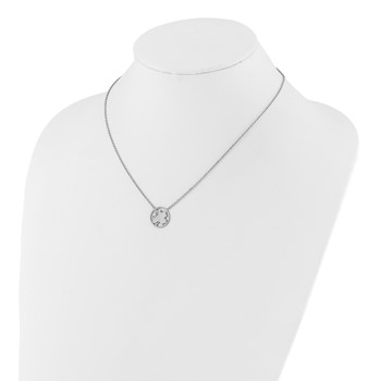 Stainless Steel Polished Four Leaf Clover Necklace — alternate view