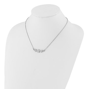 Stainless Steel Polished Butterfly & Flower Necklace — alternate view