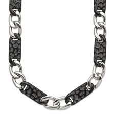 Image of Chisel Stainless Steel Polished Black IP-plated Link 24 inch Necklace