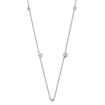 Stainless Steel Polished Slip On Stars Necklace — alternate view