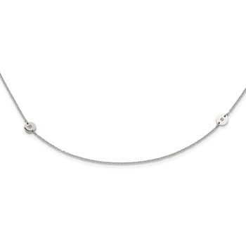 Stainless Steel Polished Circles with CZ Necklace