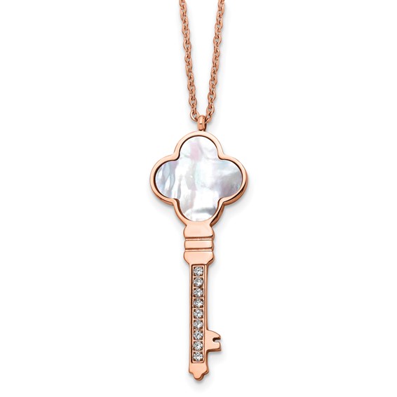 Stainless Steel Gold IP-Plated Mother of Pearl Heart and Pearl Bracelet Stainless Steel Gold IP-Plated Mother of Pearl Heart and Pearl Bracelet