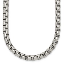 Image of Chisel Stainless Steel Polished 24 inch Rounded Box Chain