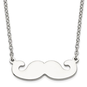 Stainless Steel Polished Mustache Necklace