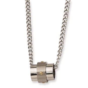 Stainless Steel Yellow IP-plated Accent Necklace