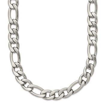 Chisel Stainless Steel Satin 7mm 18 inch Figaro Chain