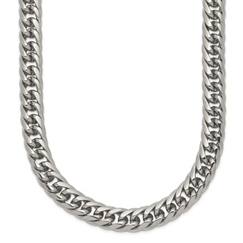 Chisel Stainless Steel Polished 24 inch Double Curb Chain Necklace