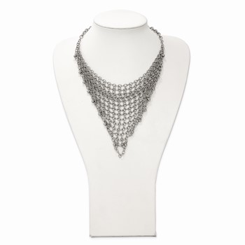 Stainless Steel Polished Multi Chain Necklace — alternate view