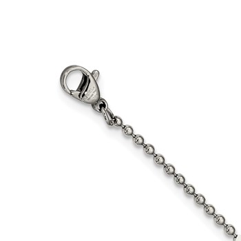 Stainless Steel Polished Solid Black Carbon Fiber Cross 22in Necklace — alternate view