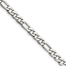Image of Chisel Stainless Steel Polished 6mm 20in Figaro Chain